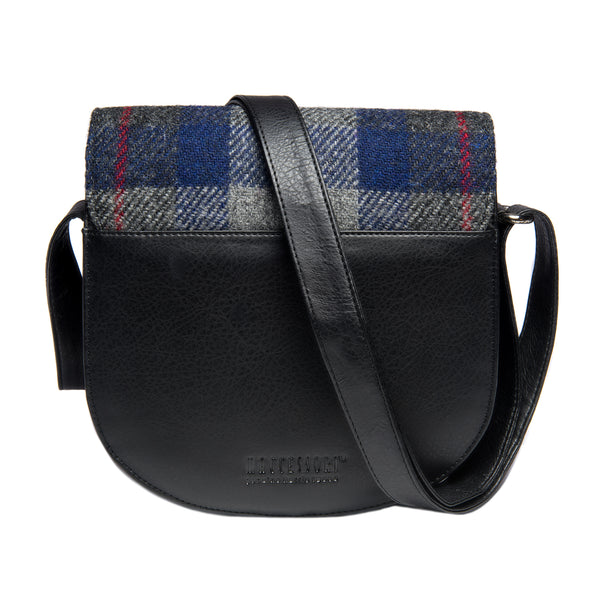 Harris Tweed Cross Body Bag- Blue & Pink Check