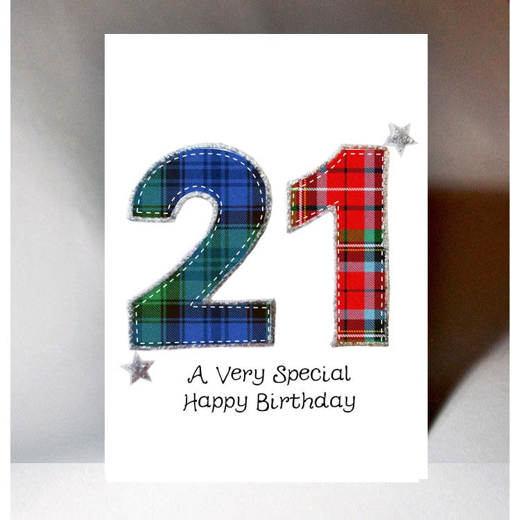 21st Tartan Birthday Card