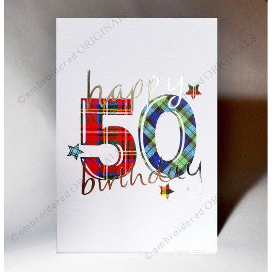50th Tartan Birthday Card