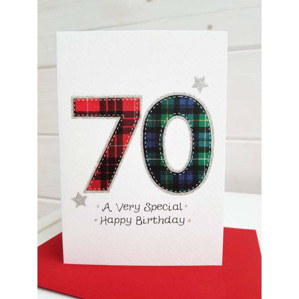 70th Tartan Birthday Card