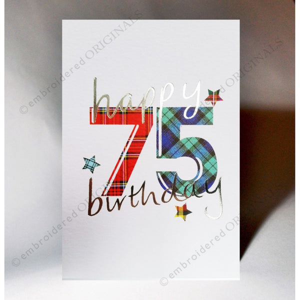75th Tartan Birthday Card