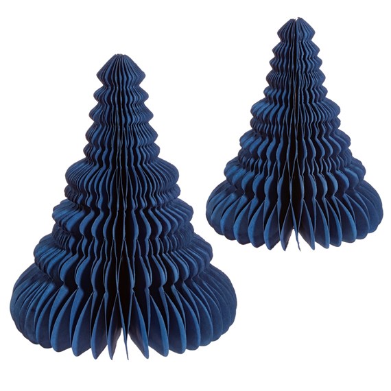 Blue Honeycomb Tree, Standing Decoration - Set Of 2