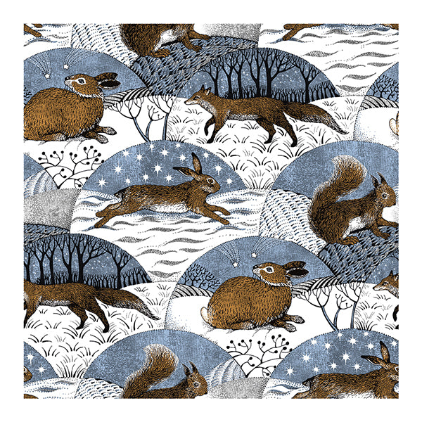 Snowy Rabbit & Fox Luxury Christmas Cards - Pack Of 10