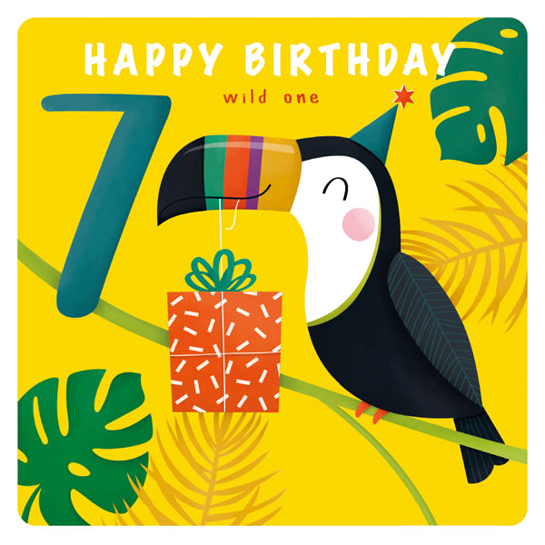 Age 7 Happy Birthday Wild One Card