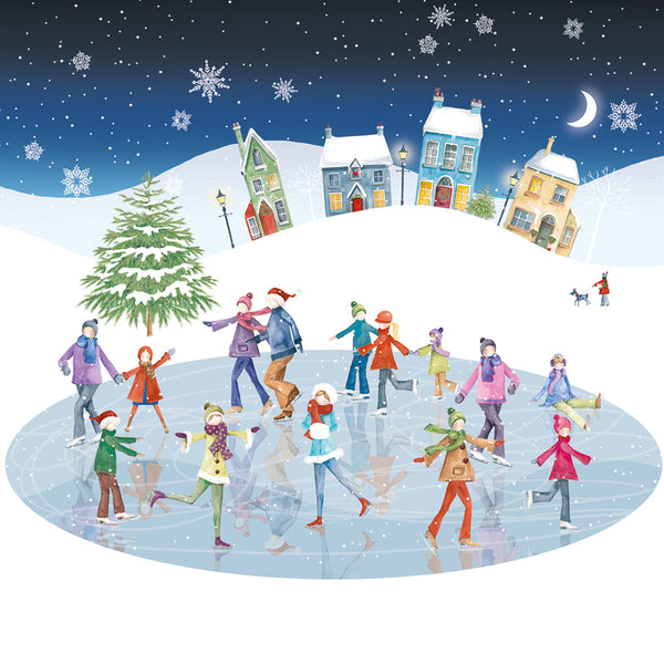 Ice Skating Village Charity Christmas Cards - MNDA