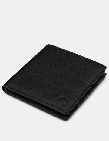 Genuine Black Leather Two Fold Wallet