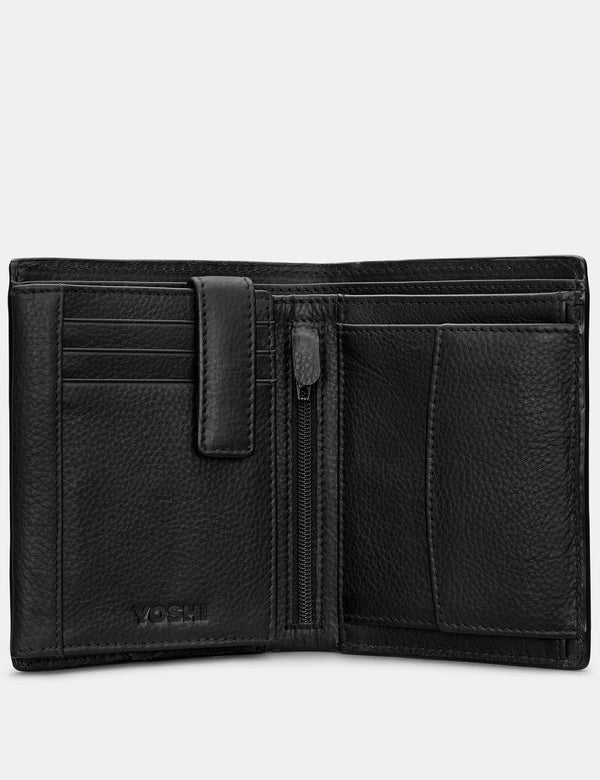Genuine Black Leather Large Capacity Wallet
