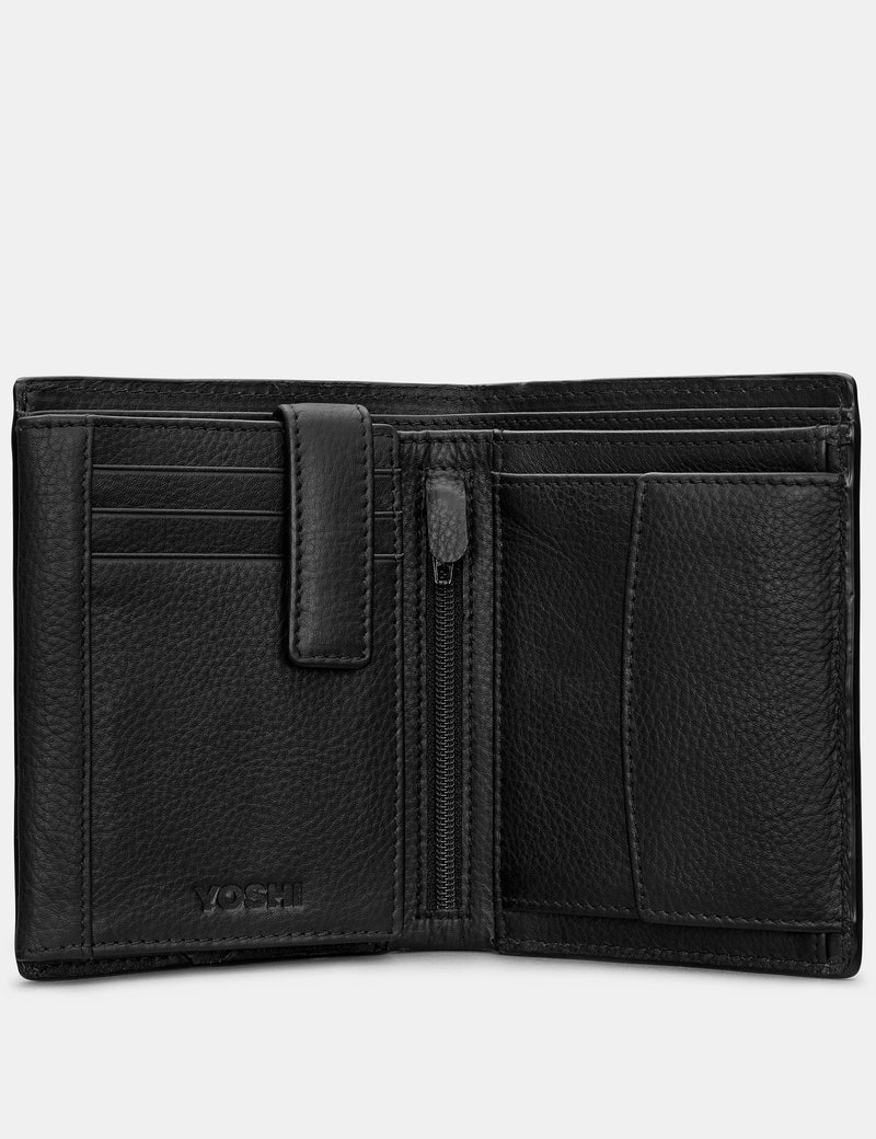 Genuine Black Leather Large Capacity Wallet