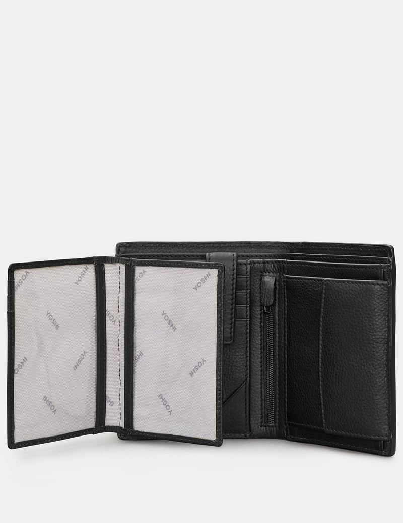 Genuine Black Leather Large Capacity Wallet
