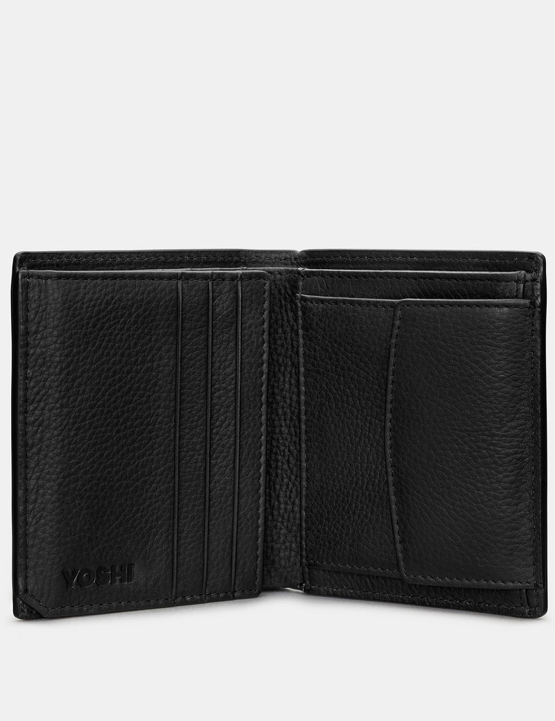 Genuine Black Leather Two Fold Wallet