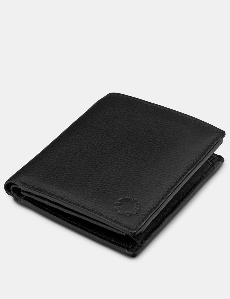 Genuine Black Leather Two Fold Wallet