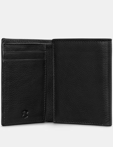 Genuine Black Leather Three Fold Wallet