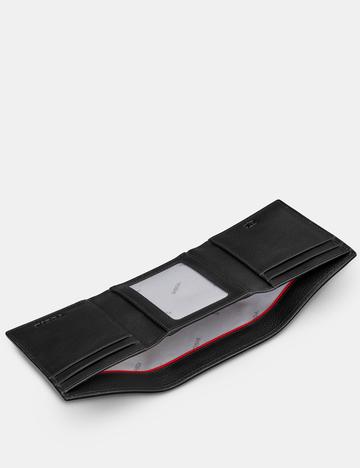Genuine Black Leather Three Fold Wallet