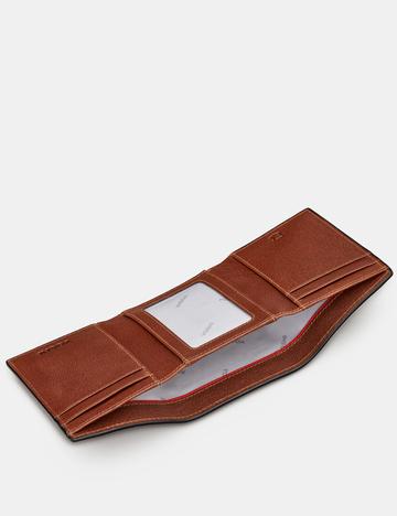 Genuine Brown Leather Three Fold Wallet