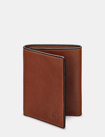 Genuine Brown Leather Three Fold Wallet