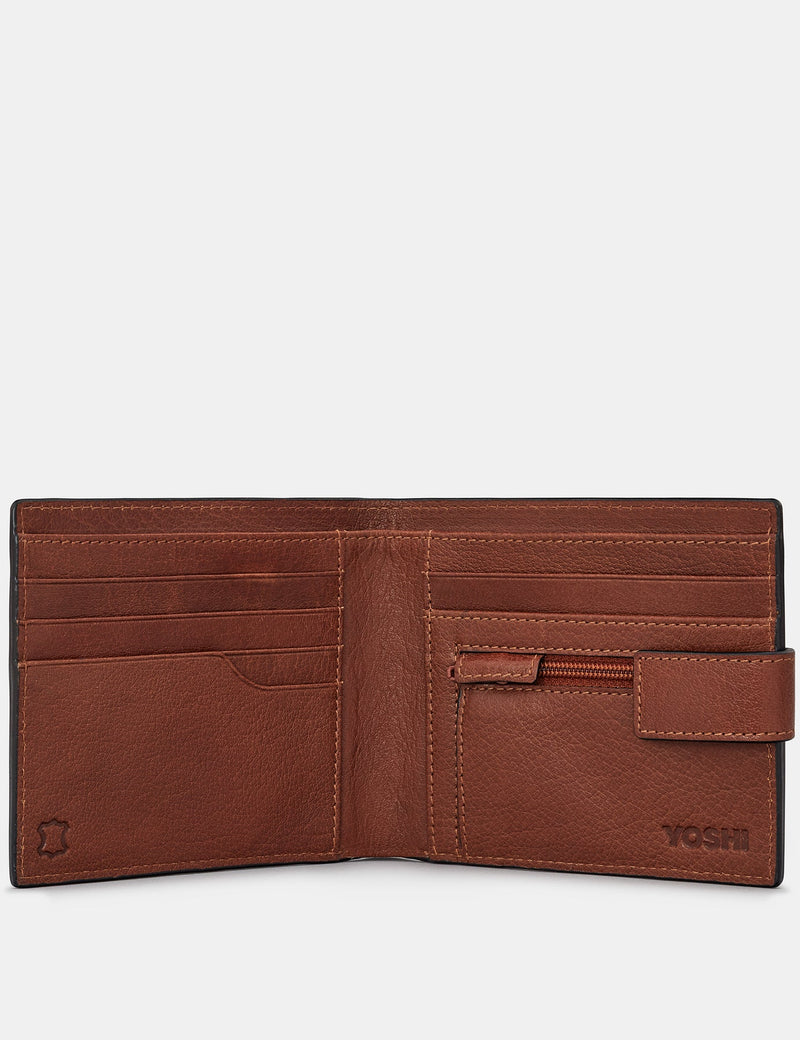 Brown Two Fold Leather Swing Wallet