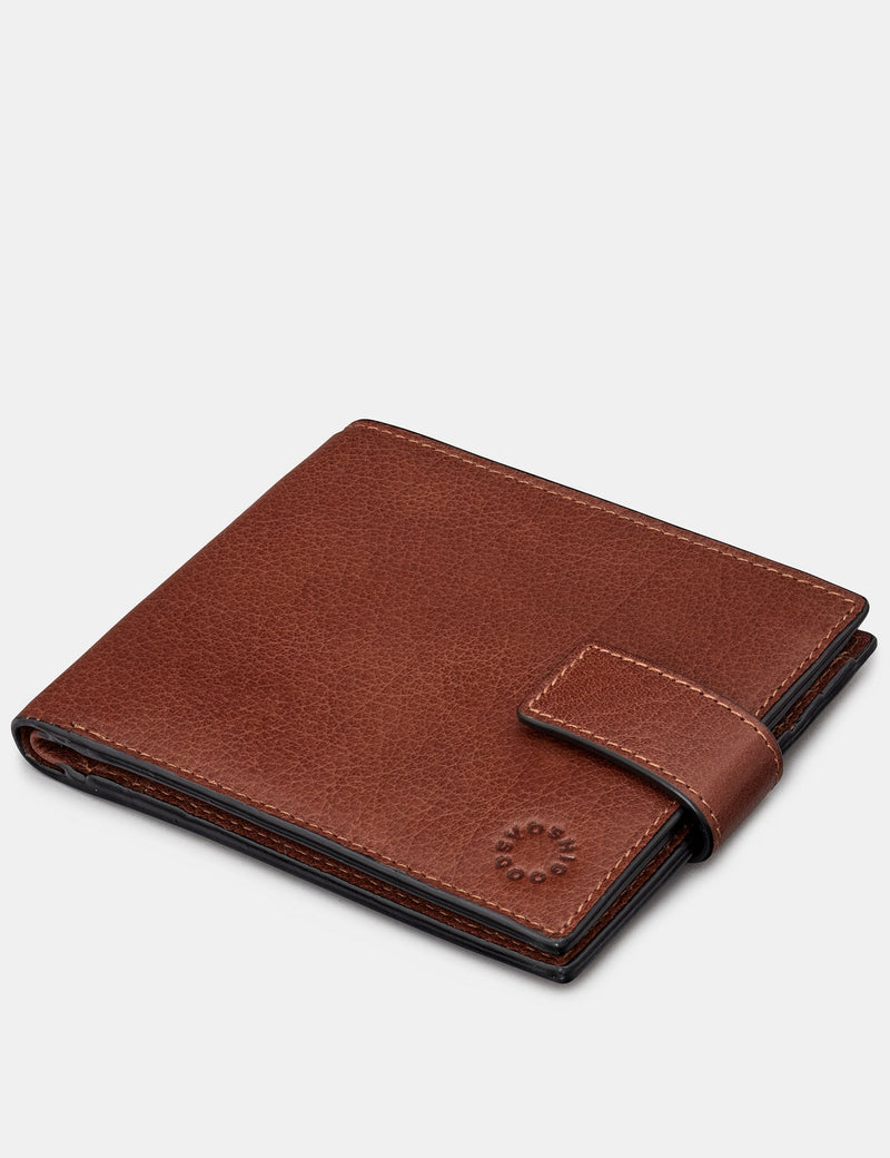 Brown Two Fold Leather Swing Wallet