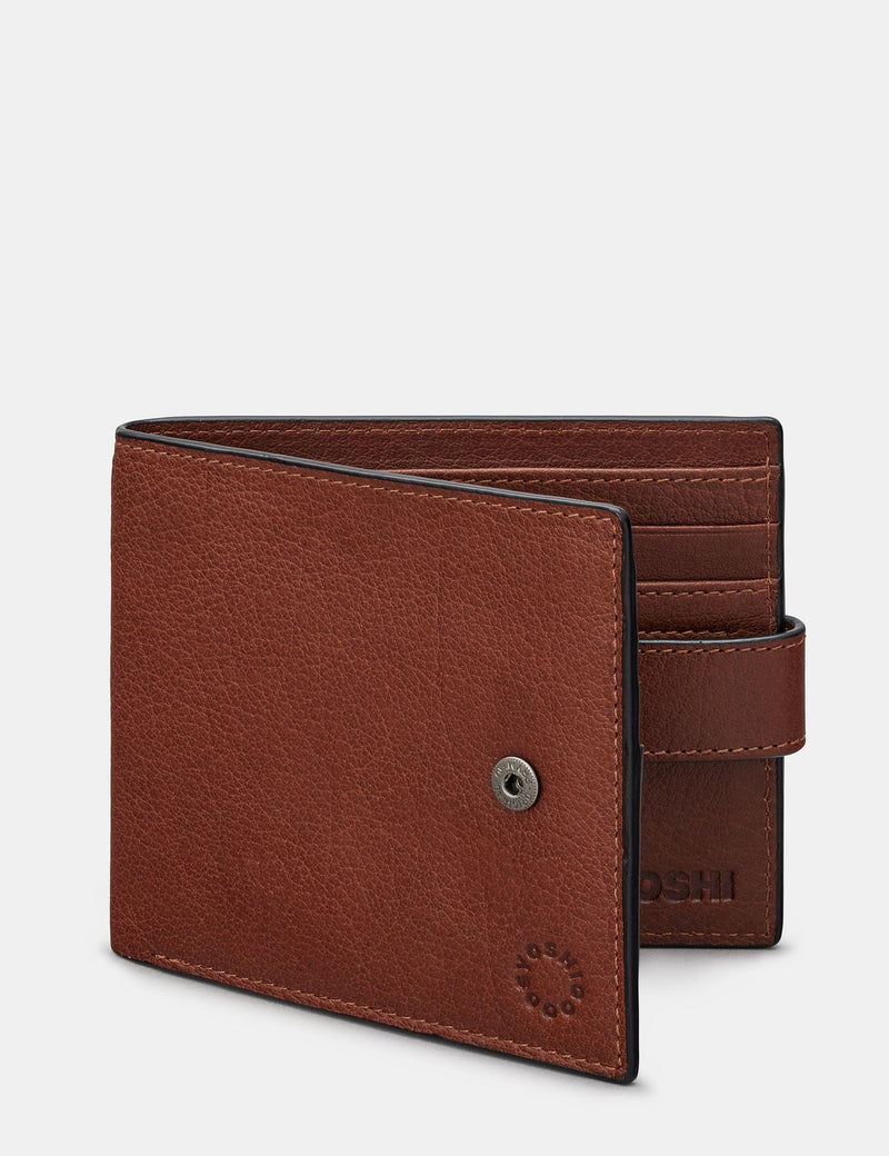 Brown Two Fold Leather Swing Wallet