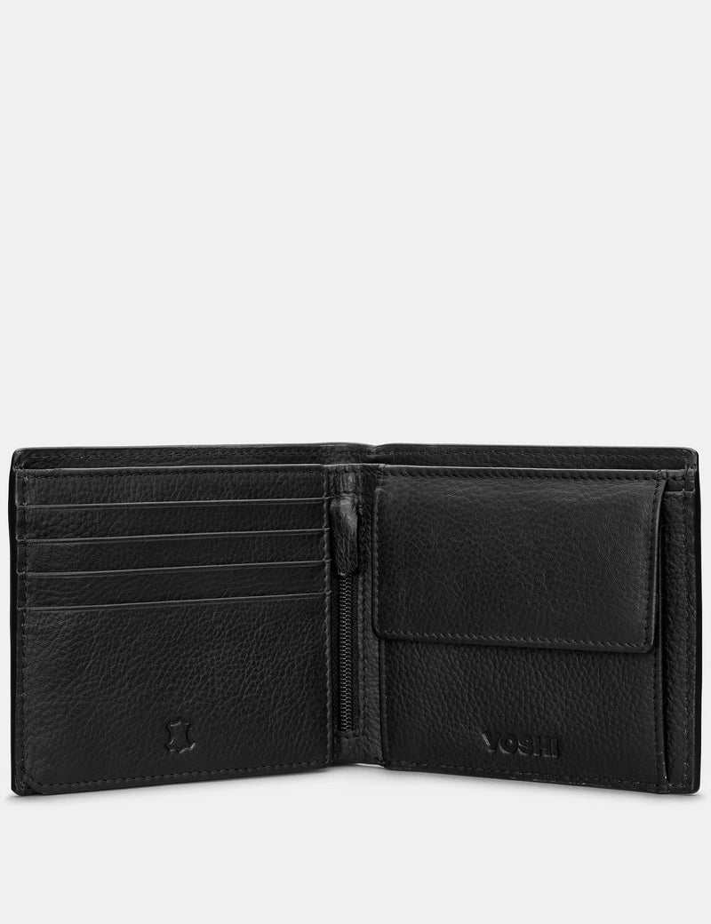 Genuine Black Leather Wallet With Extra Pocket