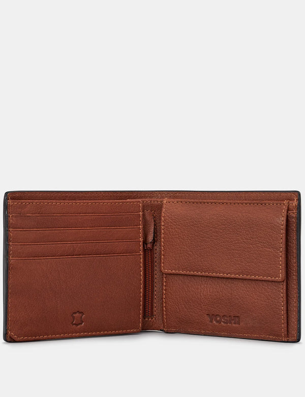 Genuine Brown Leather Wallet with Extra Pocket