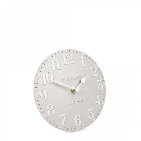 6" Arabic Mantel Clock - Dove Grey