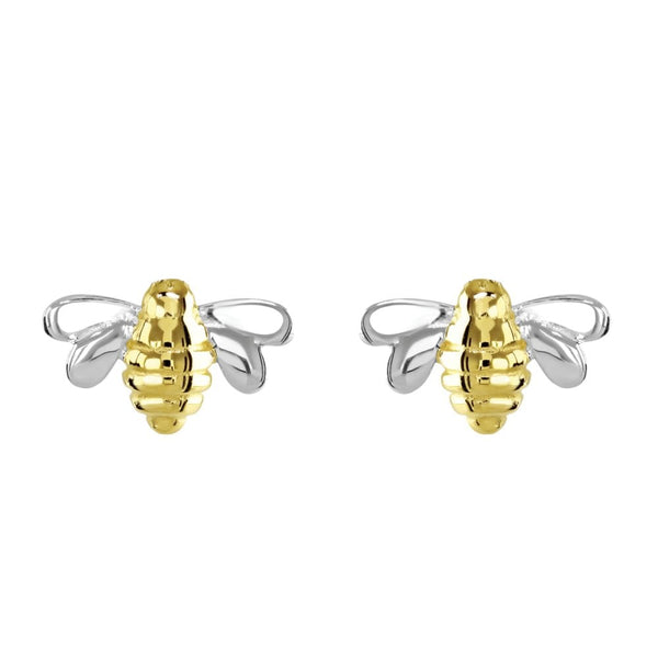 Dinky Bee Gold Plate Stud Earrings