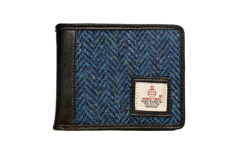 Harris Tweed Trifold Wallet - Blue