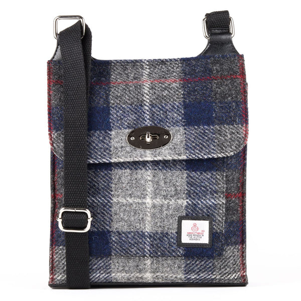 Harris Tweed Satchel Bag- Blue Check