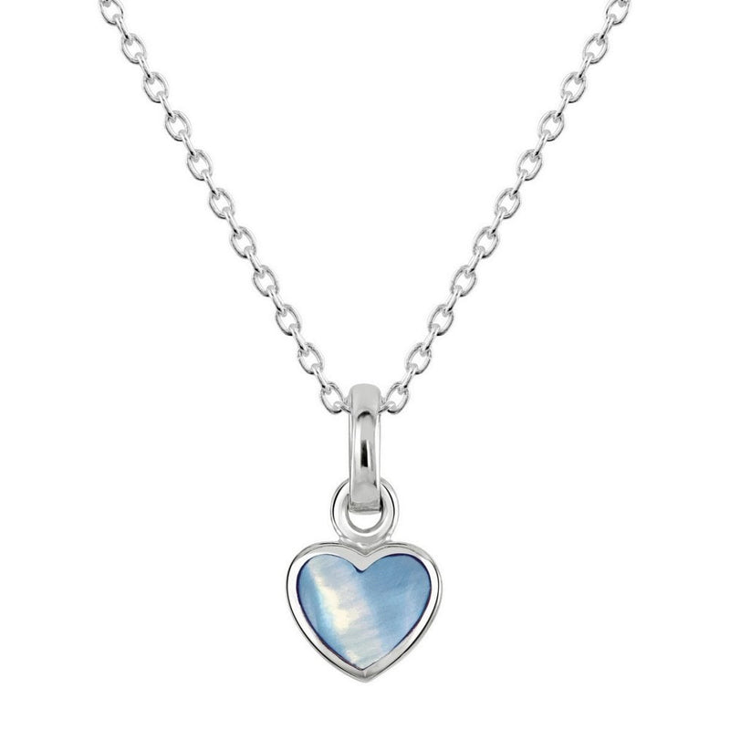 Dinky Blue Mother Of Pearl Heart Pendant