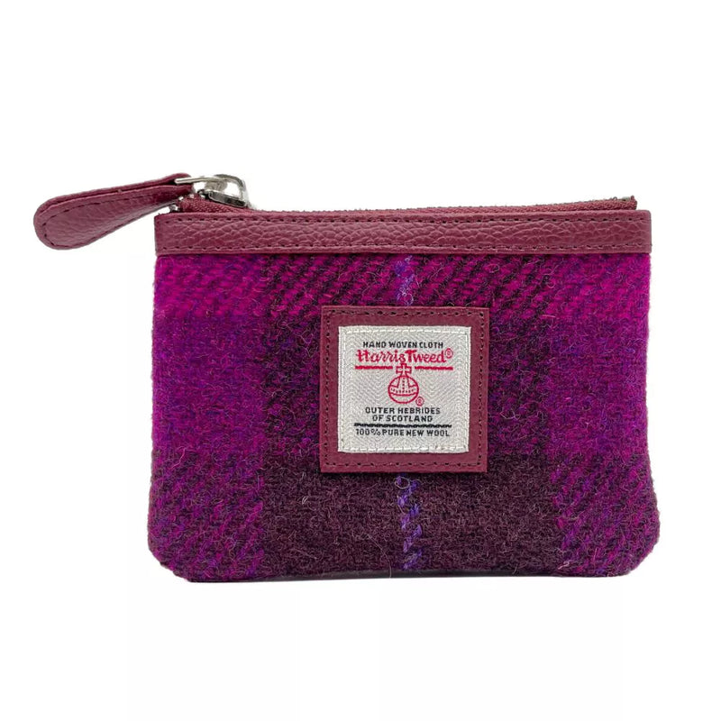 Harris Tweed Coin Purse - Purple Check