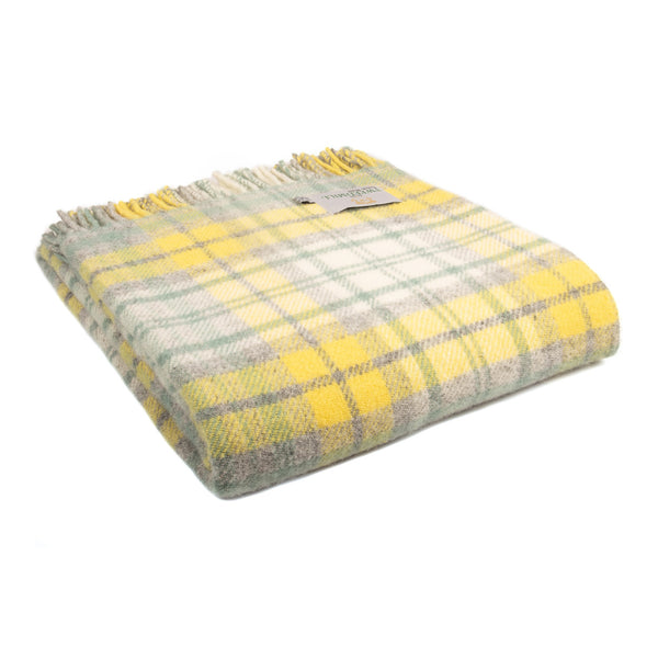 Cottage Ocean Check Wool Throw