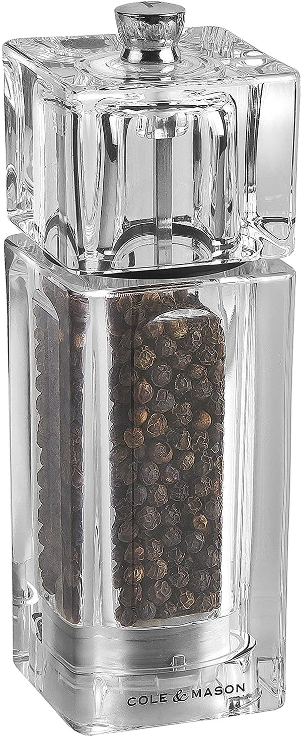 Cube Shaped Clear Pepper Mill