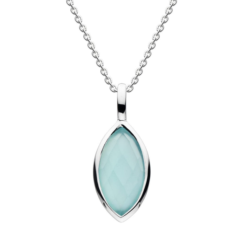 Blue Chalcedony Oval Pendant