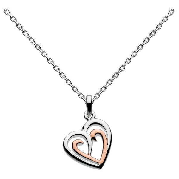 Amena Double Heart with Rose Gold Plate Pendant