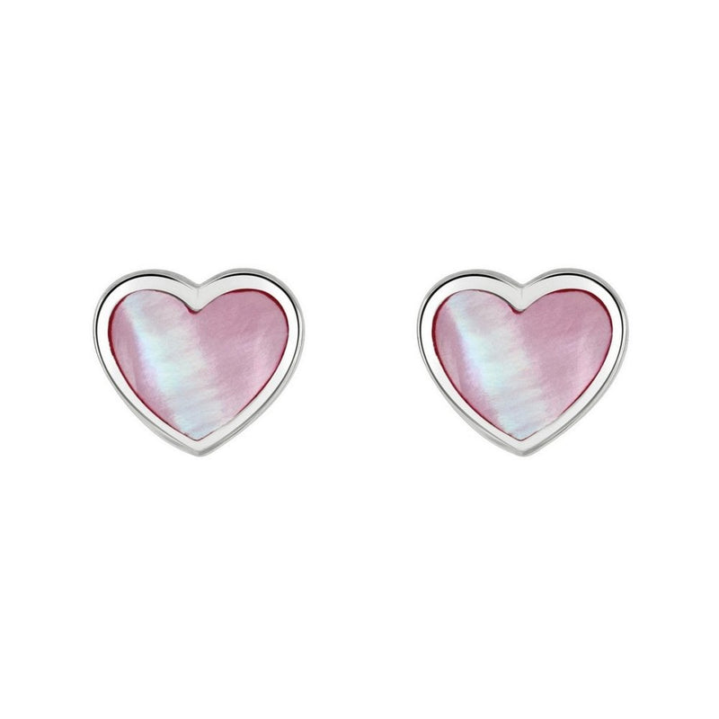 Dinky Pink Mother Of Pearl Heart Earrings