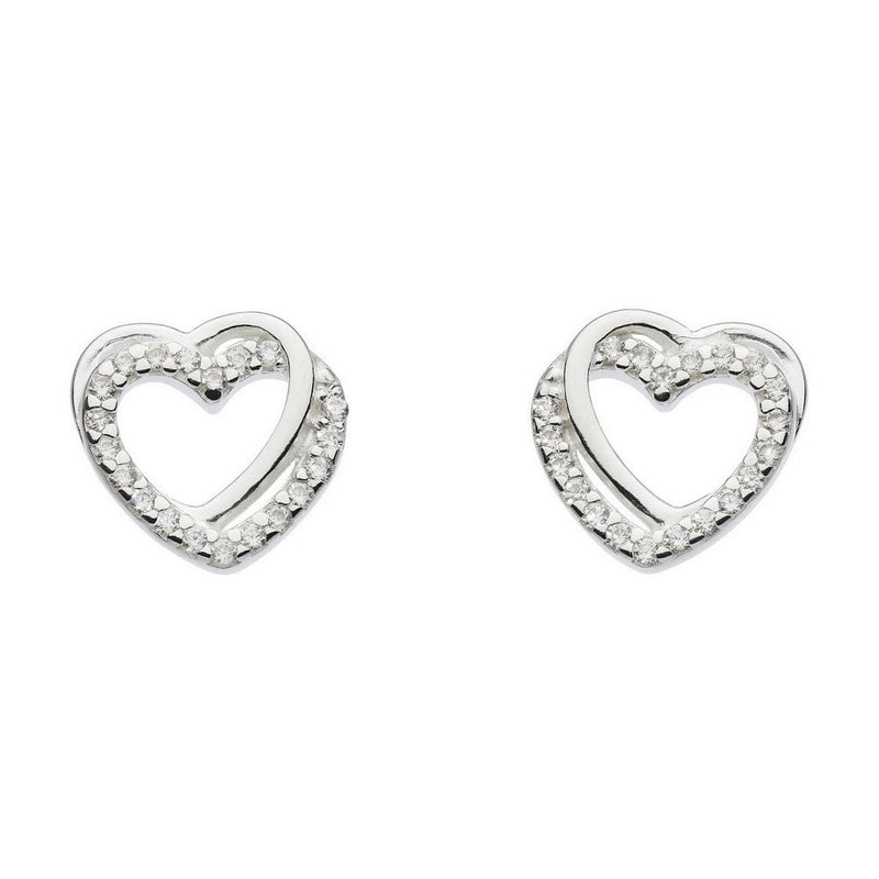 Silver Entwined Heart Stud Earrings