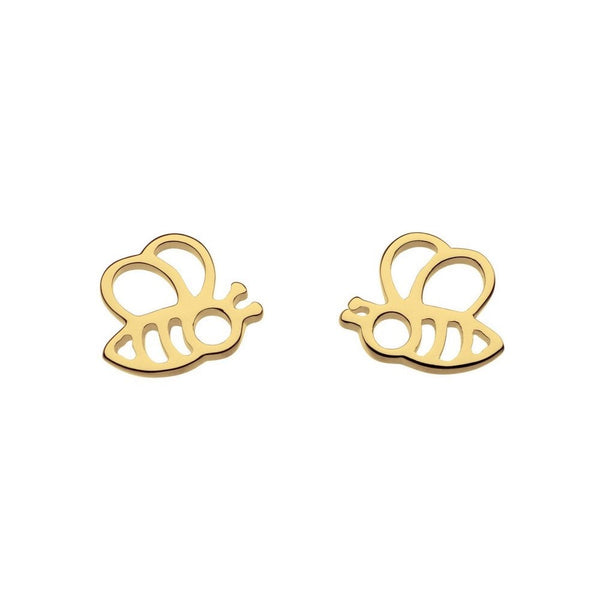 Bee Gold Plate Stud Earrings