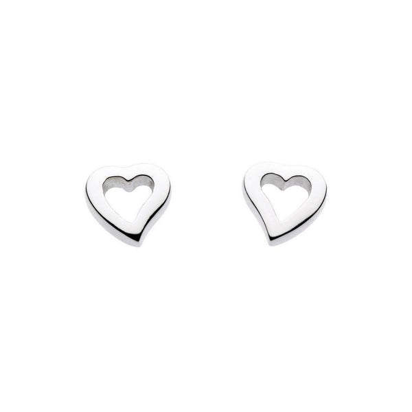 Dinky Simplistic Open Heart Stud Earrings