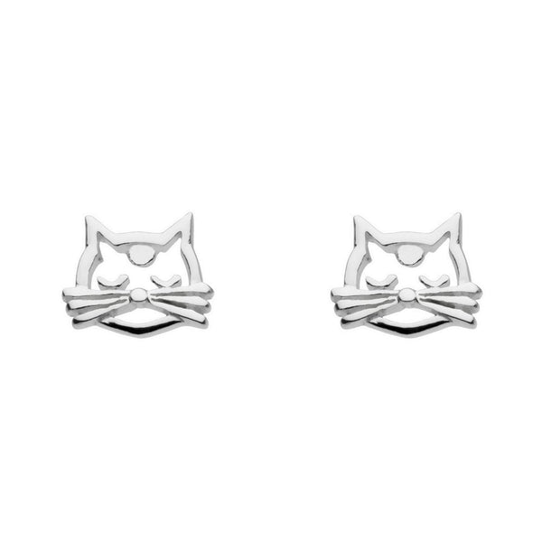 Dinky Whiskers Feline Face Stud Earrings