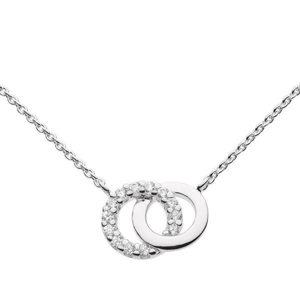 Double Cubic Zirconia Circle 18 Necklace