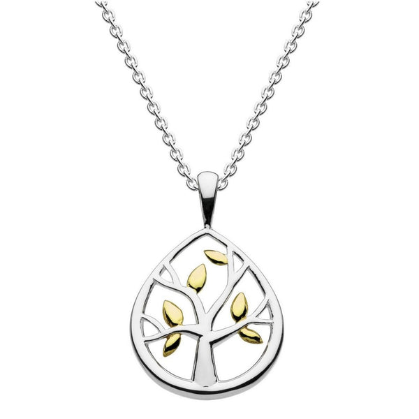 Leafed Tree with Gold Plate Pendant