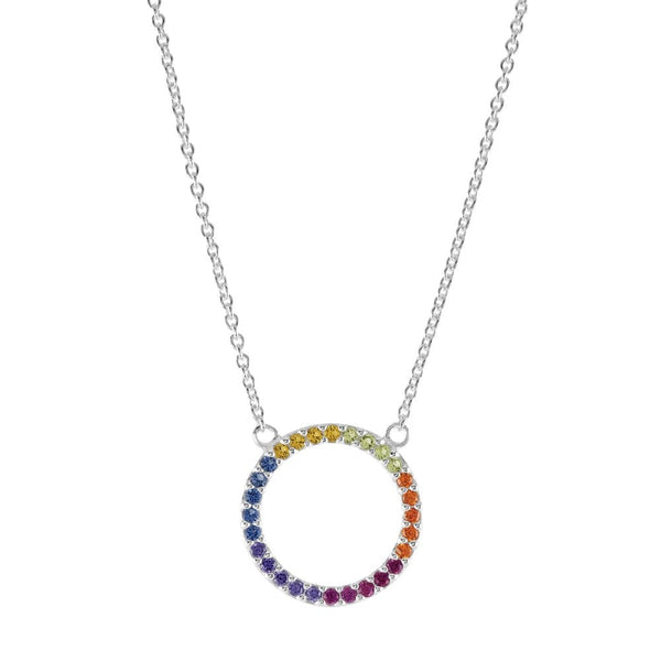 Open Circle Multi Cubic Zirconia Necklace