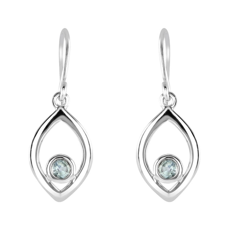 Open Marquise Blue Topaz Drop Earrings