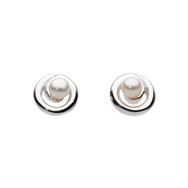 Pearl Spiral Stud Earrings