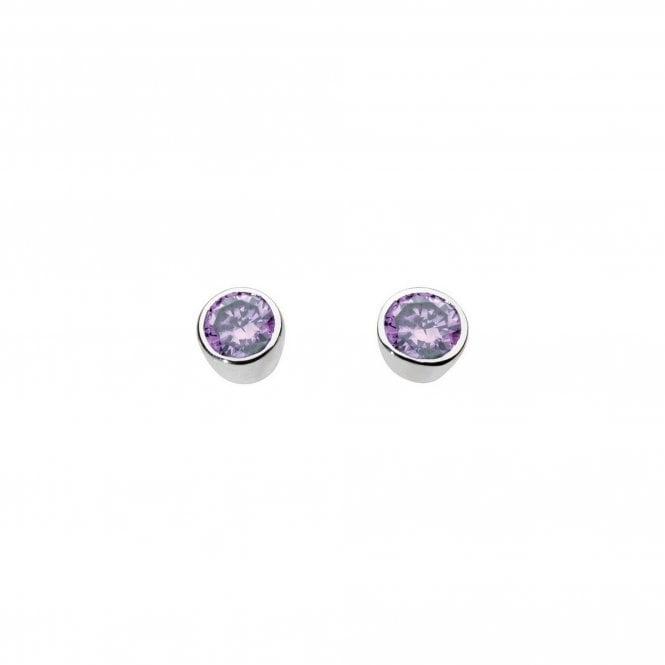 Round Amethyst Stud Earrings