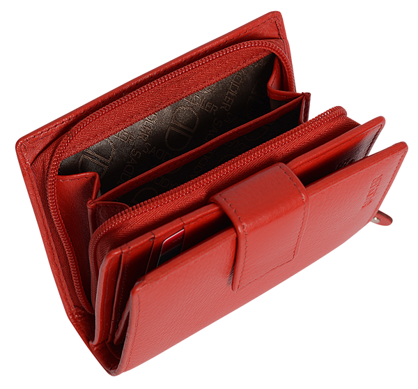 Emily Leather Tri Fold Purse With Zip Coin Pocket