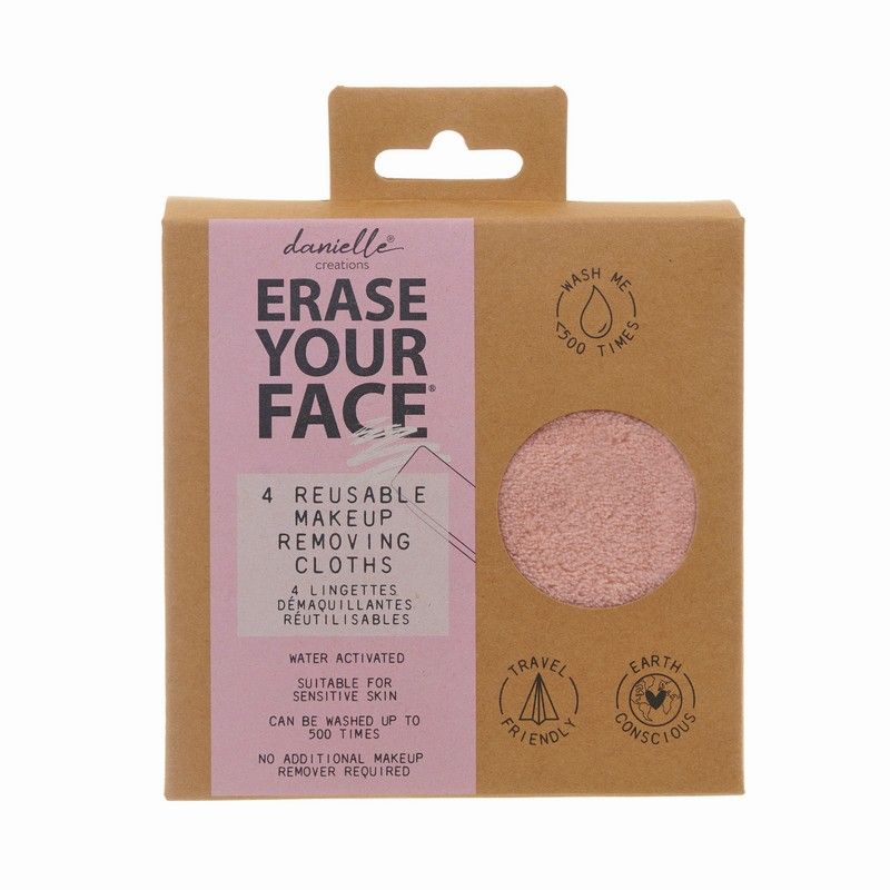 Erase Your Face - Reusable Makeup Removing Round Pads - Set Of 4