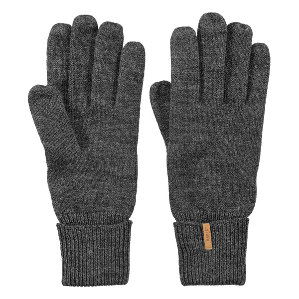 Gants femme gris - Fine knitted gloves dark heather par Barts.