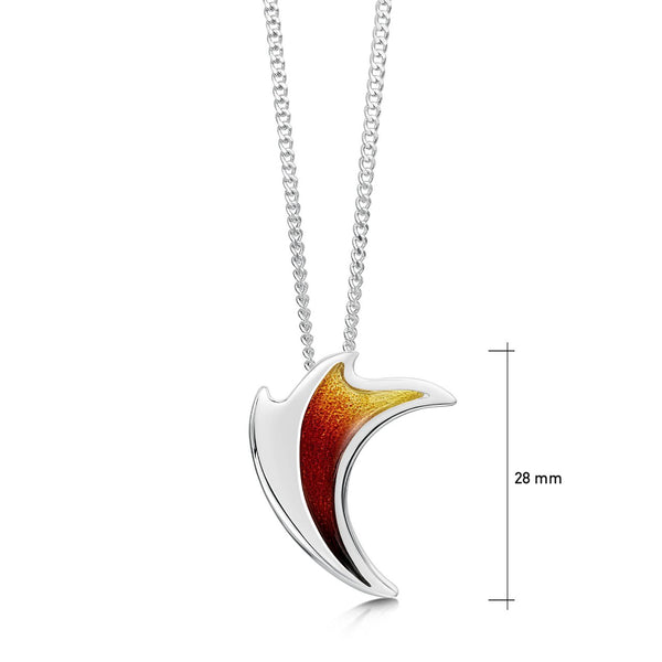 New Wave Silver Curve Pendant Necklace