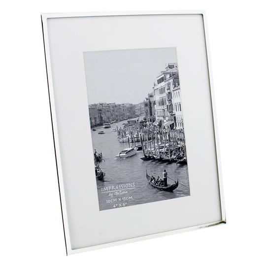 Impressions Silver Plated Photo Frame With White Border